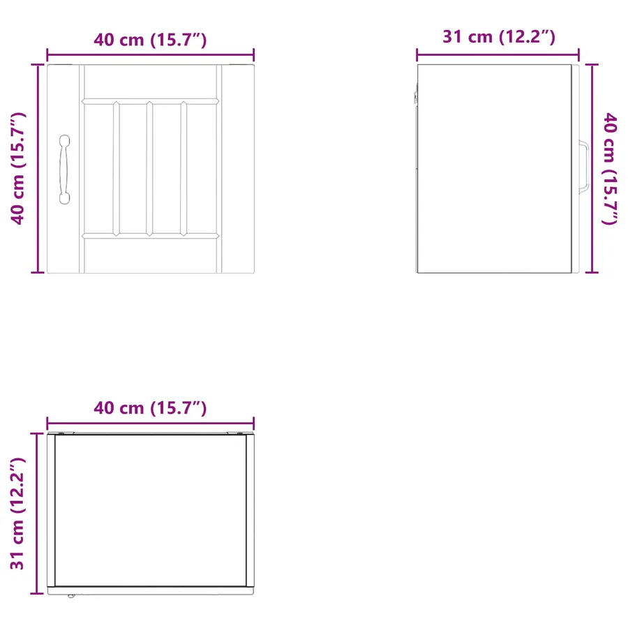 Meuble mural LUCCA 2 pcs Blanc 40 x 31 x 40 cm - 15