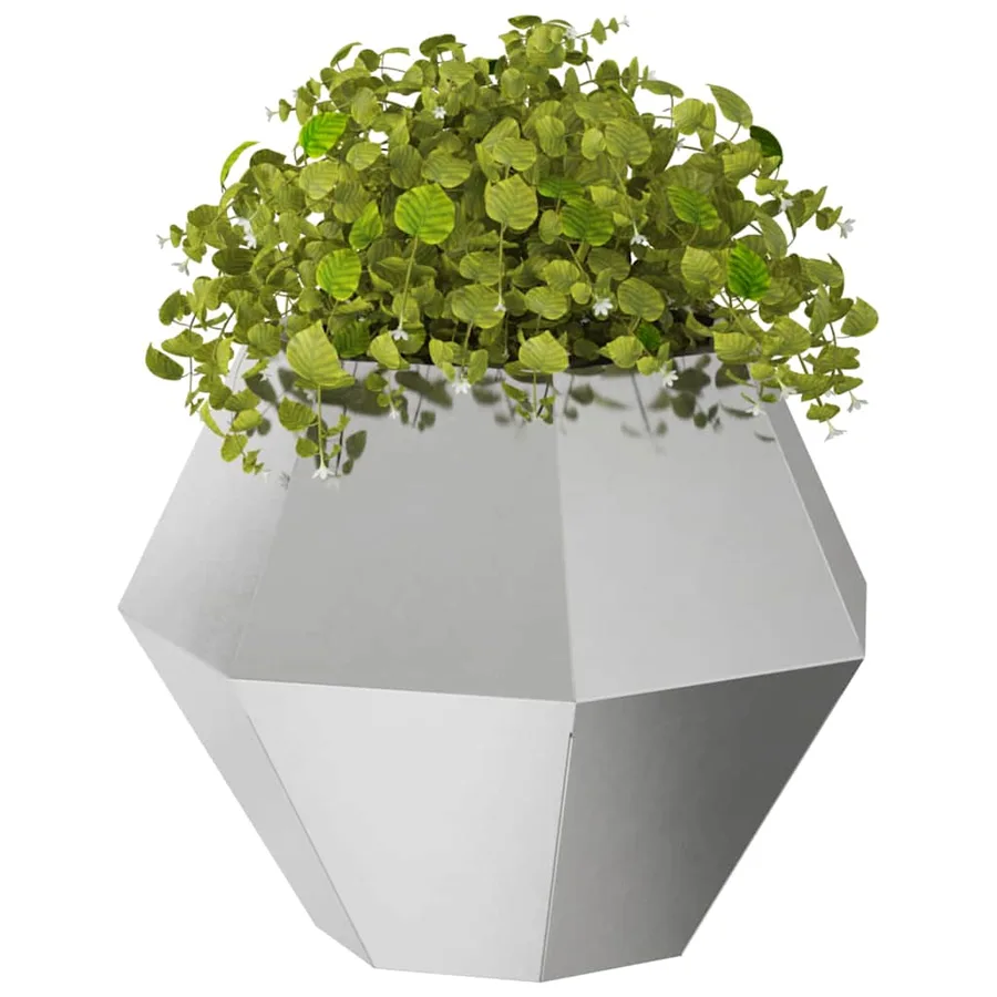 Jardinière 2 pc Argent 50 x 50 x 40 cm Acier inoxydable - 3