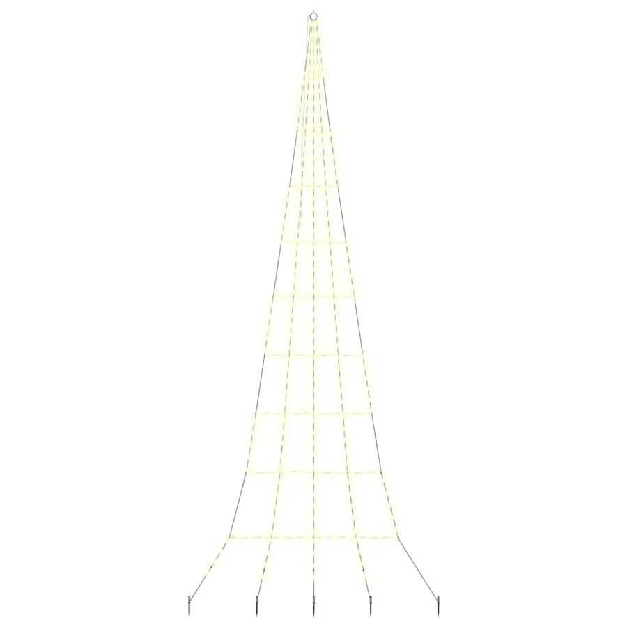 Arbre de Noël LED avec piquets au sol Blanc chaud 511 cm Métal - 2