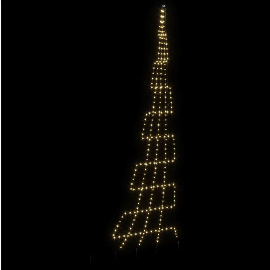 Arbre de Noël LED avec piquets au sol Blanc chaud 511 cm Métal - 6