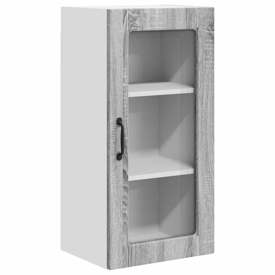 Cabinet en verre mural LUCCA 2 pcs Sonoma gris 40 x 31 x 80 cm - 2
