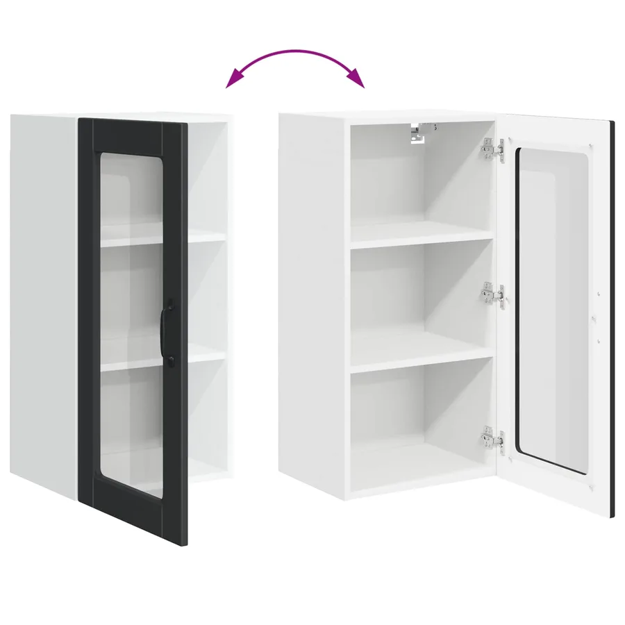 Cabinet en verre mural LUCCA Noir 40 x 31 x 80 cm - 11