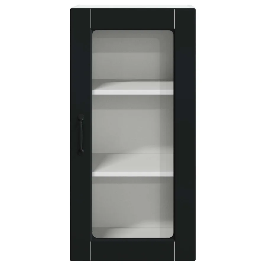 Cabinet en verre mural LUCCA Noir 40 x 31 x 80 cm - 6