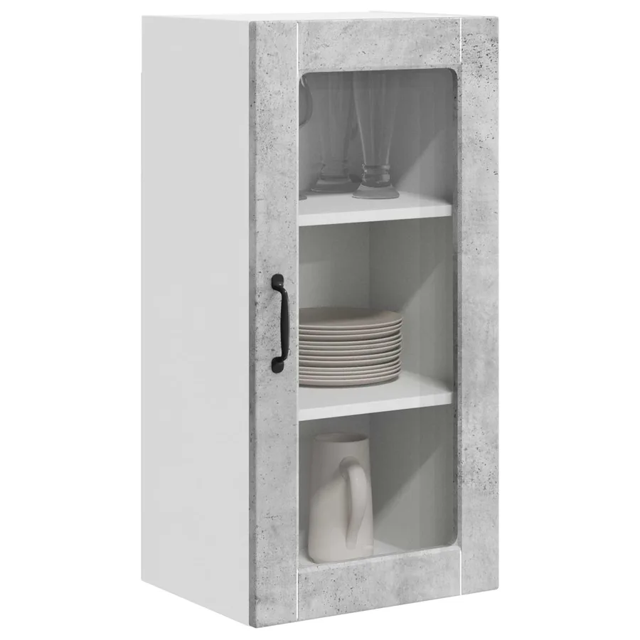 Cabinet en verre mural LUCCA Gris béton 40 x 31 x 80 cm - 3