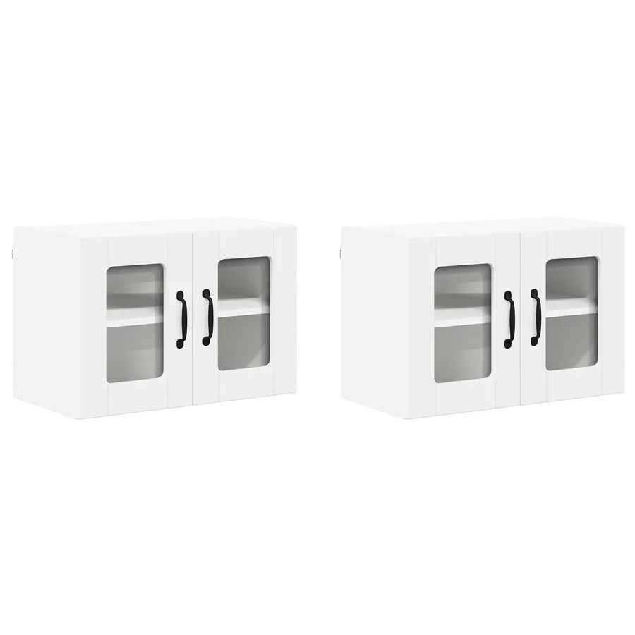 Cabinet en verre mural LUCCA 2 pcs Blanc 60 x 31 x 40 cm - 2
