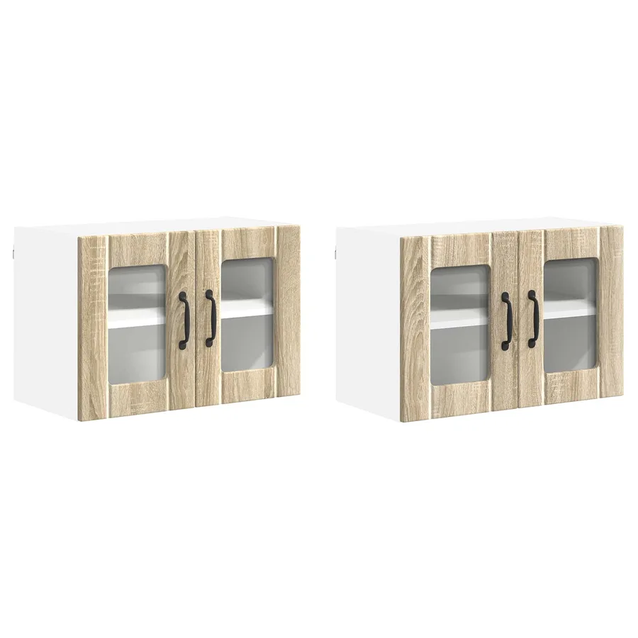 Cabinet en verre mural LUCCA 2 pcs Chêne Sonoma 60 x 31 x 40 cm - 2