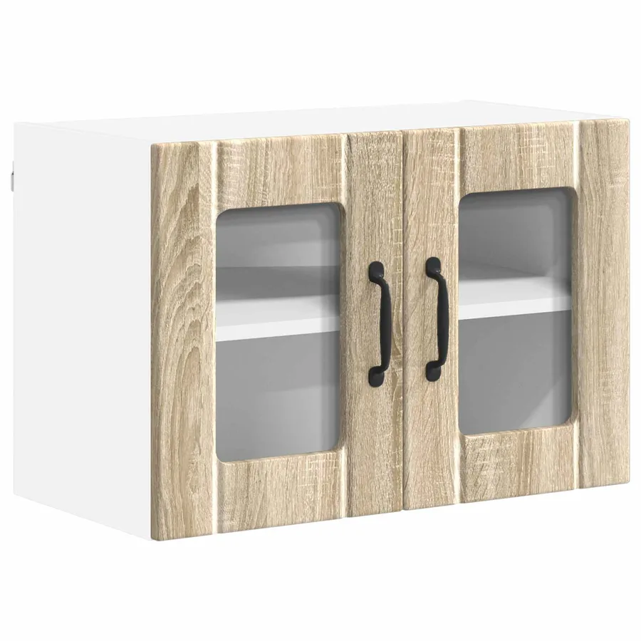 Cabinet en verre mural LUCCA 2 pcs Chêne Sonoma 60 x 31 x 40 cm - 5