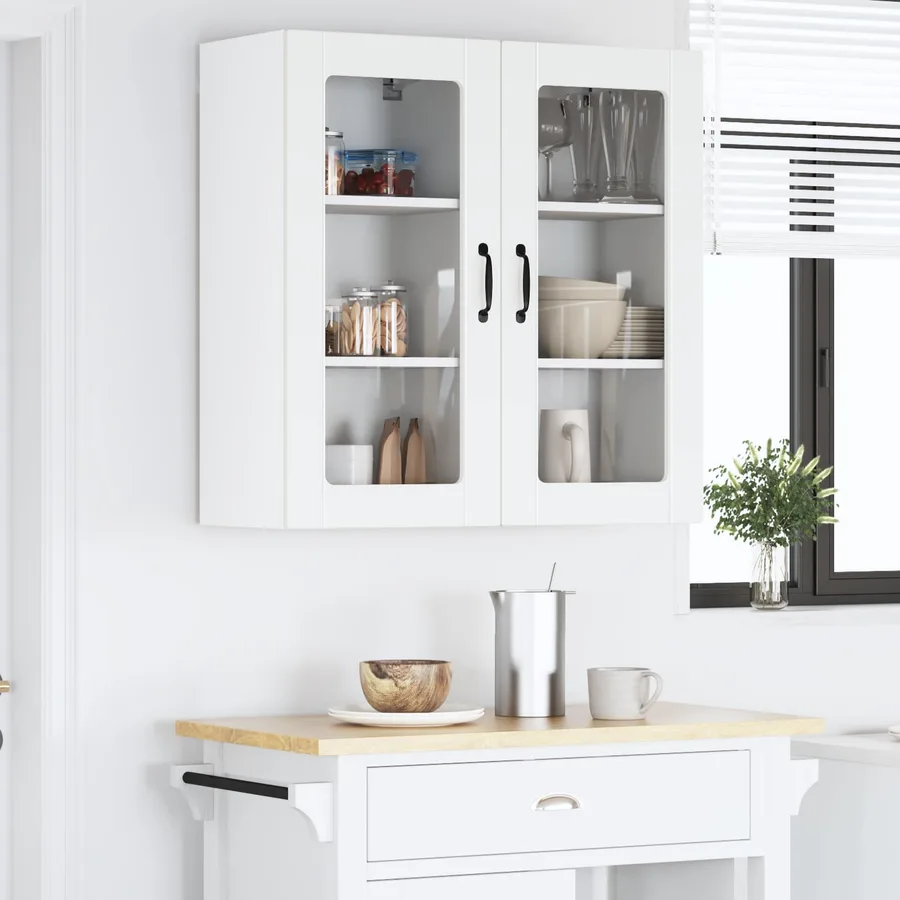 Cabinet en verre mural LUCCA Blanc 40 x 31 x 80 cm - 4