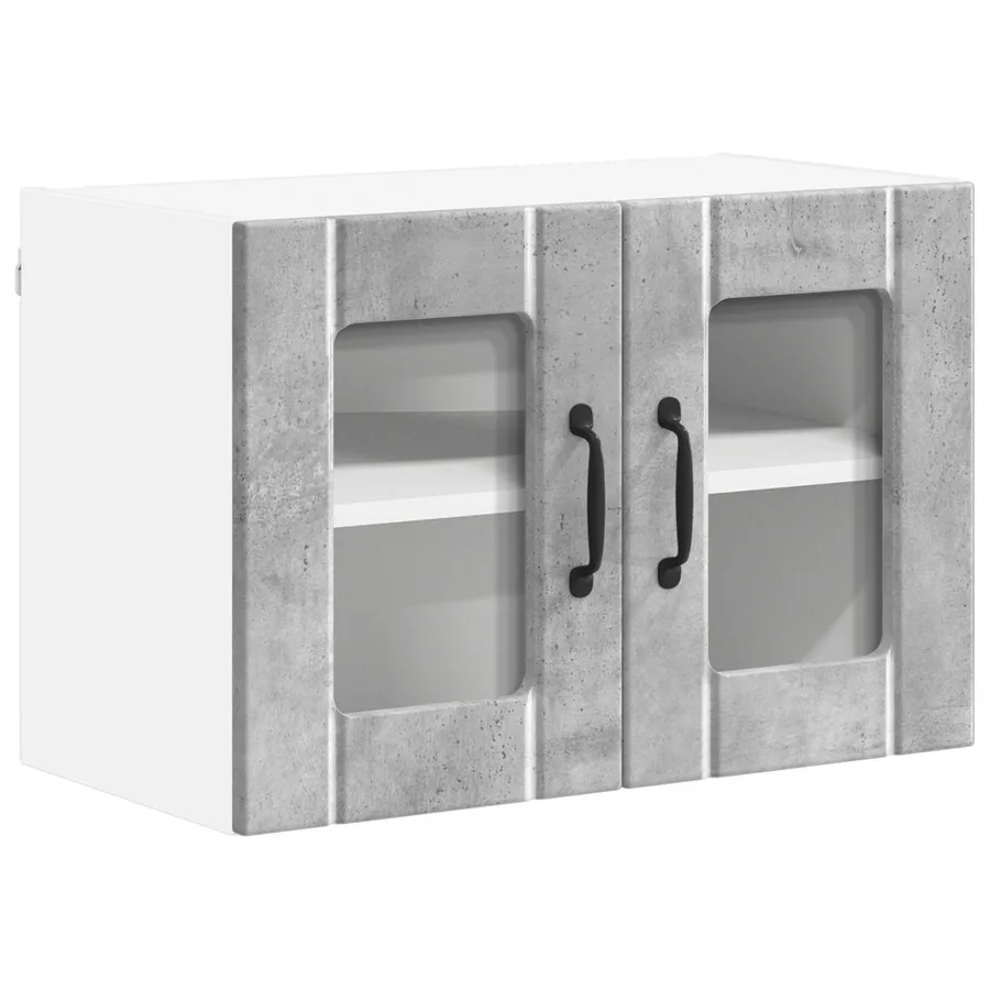 Cabinet en verre mural LUCCA 2 pcs Gris béton 60 x 31 x 40 cm - 5