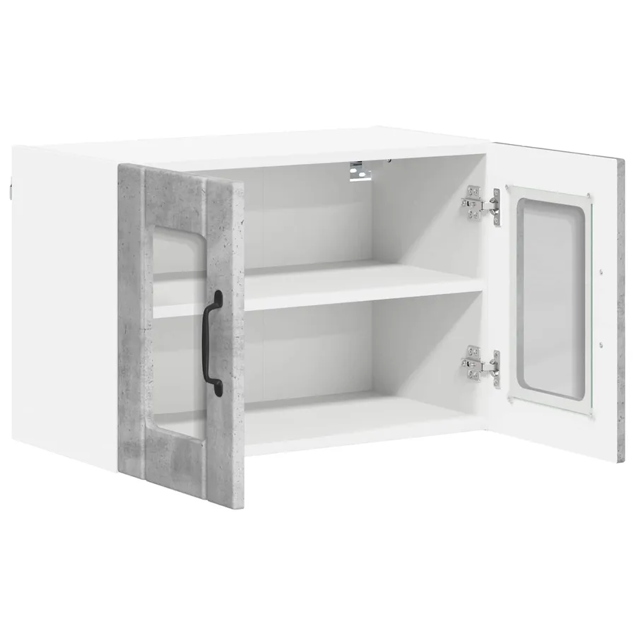 Cabinet en verre mural LUCCA 2 pcs Gris béton 60 x 31 x 40 cm - 6