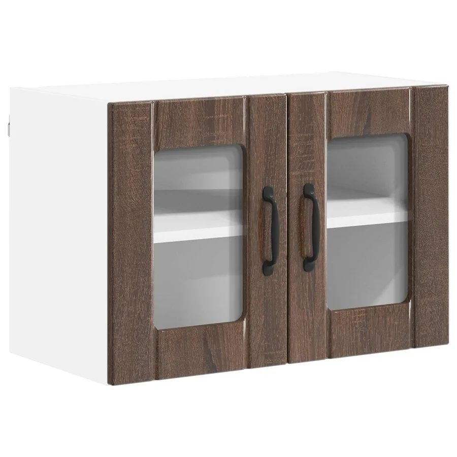 Cabinet en verre mural LUCCA Chêne brun 60 x 31 x 40 cm - 2