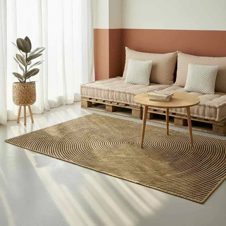 Tapis de surface Noir 240 x 340 cm Jute - 2