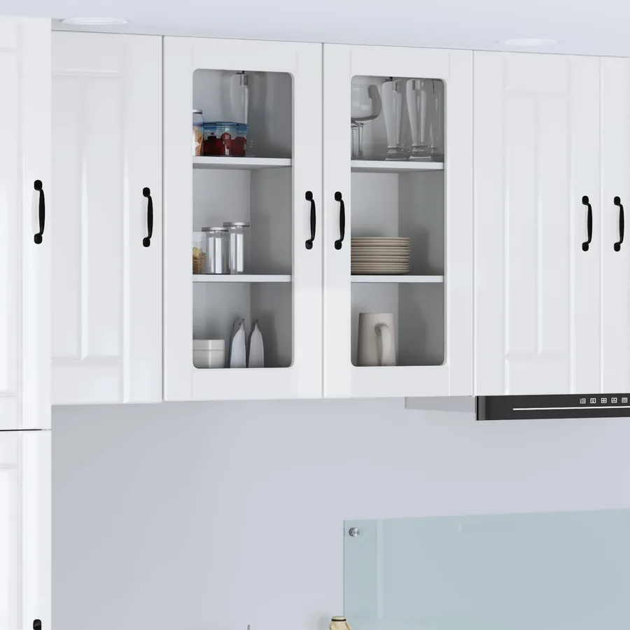 Cabinet en verre mural LUCCA Blanc brillant 40 x 31 x 80 cm