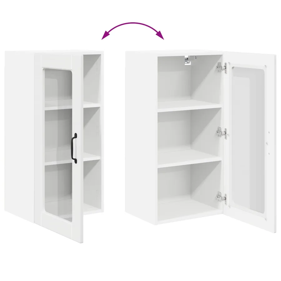 Cabinet en verre mural LUCCA Blanc brillant 40 x 31 x 80 cm - 11