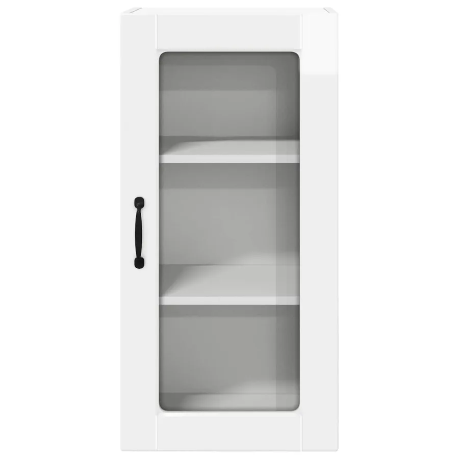 Cabinet en verre mural LUCCA Blanc brillant 40 x 31 x 80 cm - 6