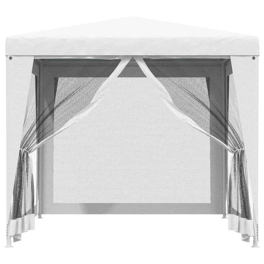 Tente de réception 4 parois latérales en maille 2,5x2,5 m Blanc - 3