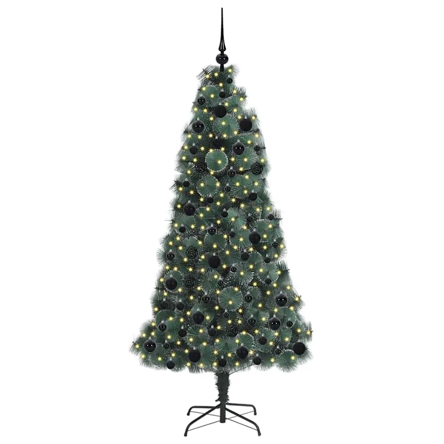 Arbre de Noël artificiel pré-éclairé avec ensemble de boules - 3