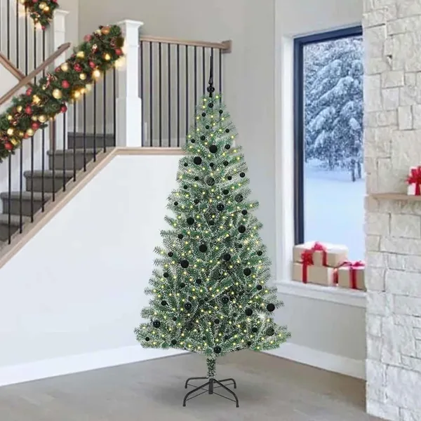 Arbre de Noël artificiel floconné de neige avec lumière LED