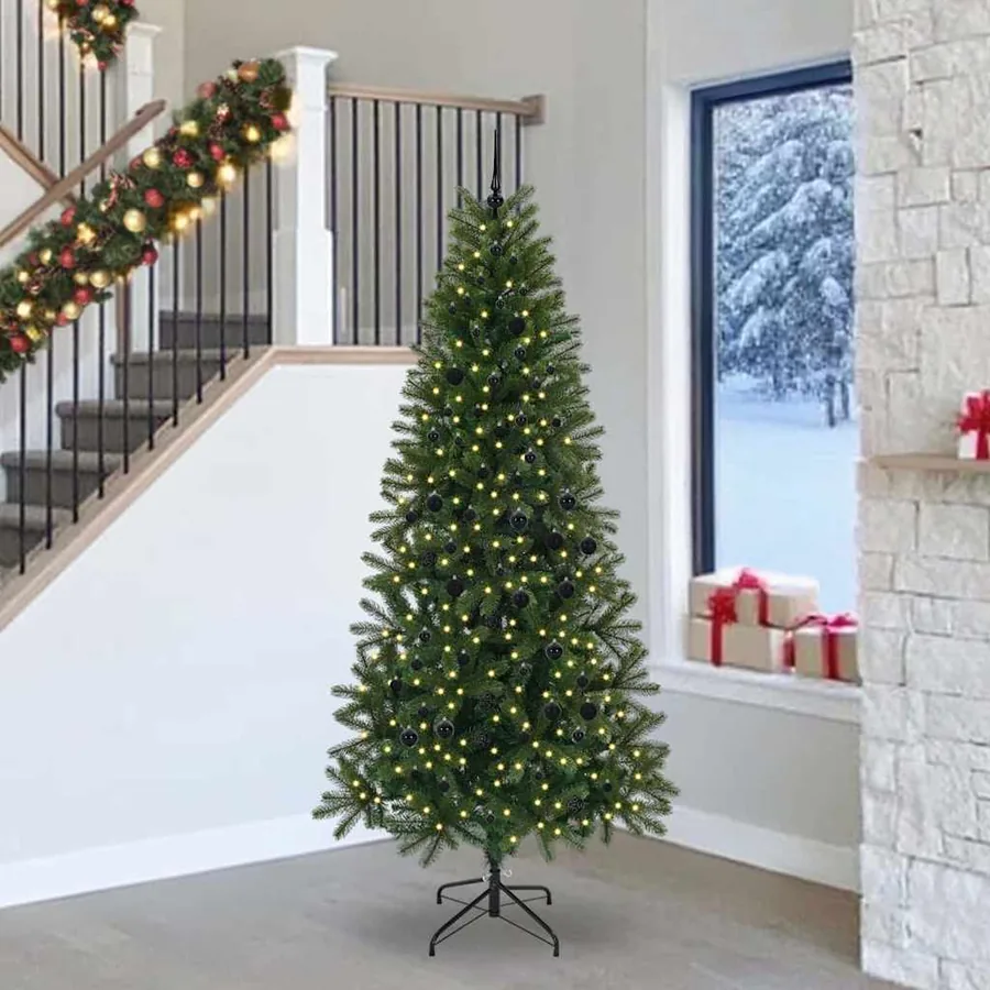 Sapin de Noël artificiel avec 300 LED Vert 240 cm PE et PVC