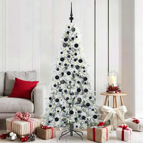 Sapin de Noël Artificiel à Branches Articulées Blanc 180 cm