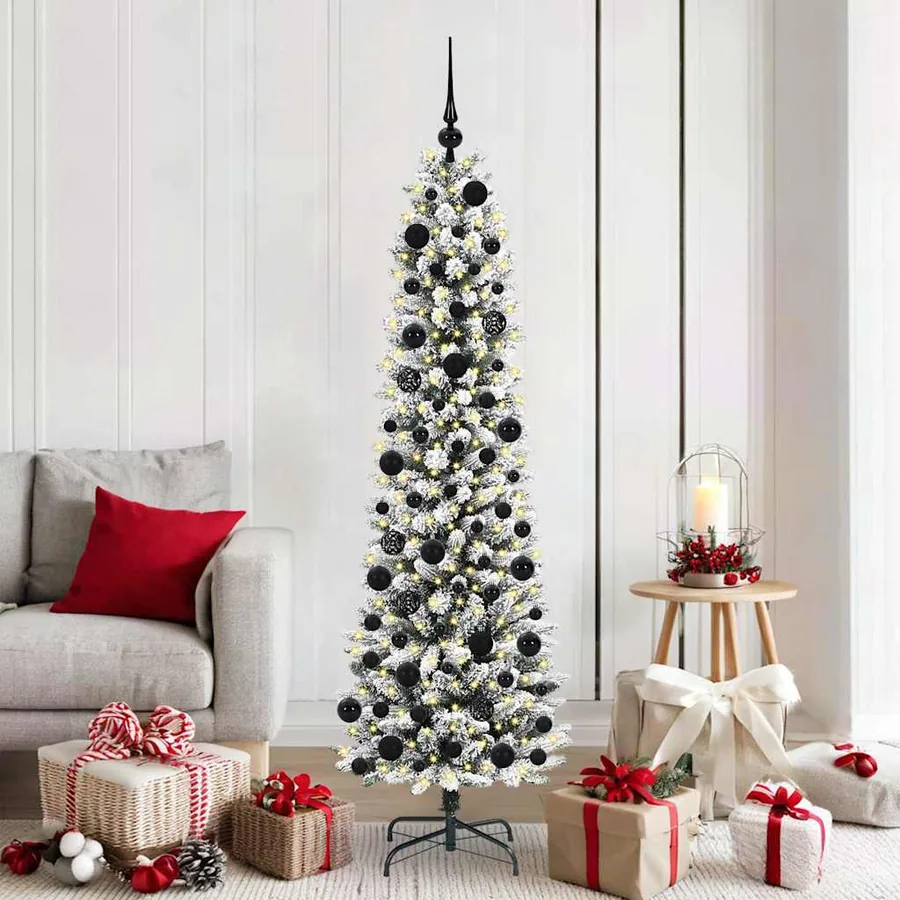 Sapin de Noël artificiel Blanc 180 cm PVC, métal et plastique