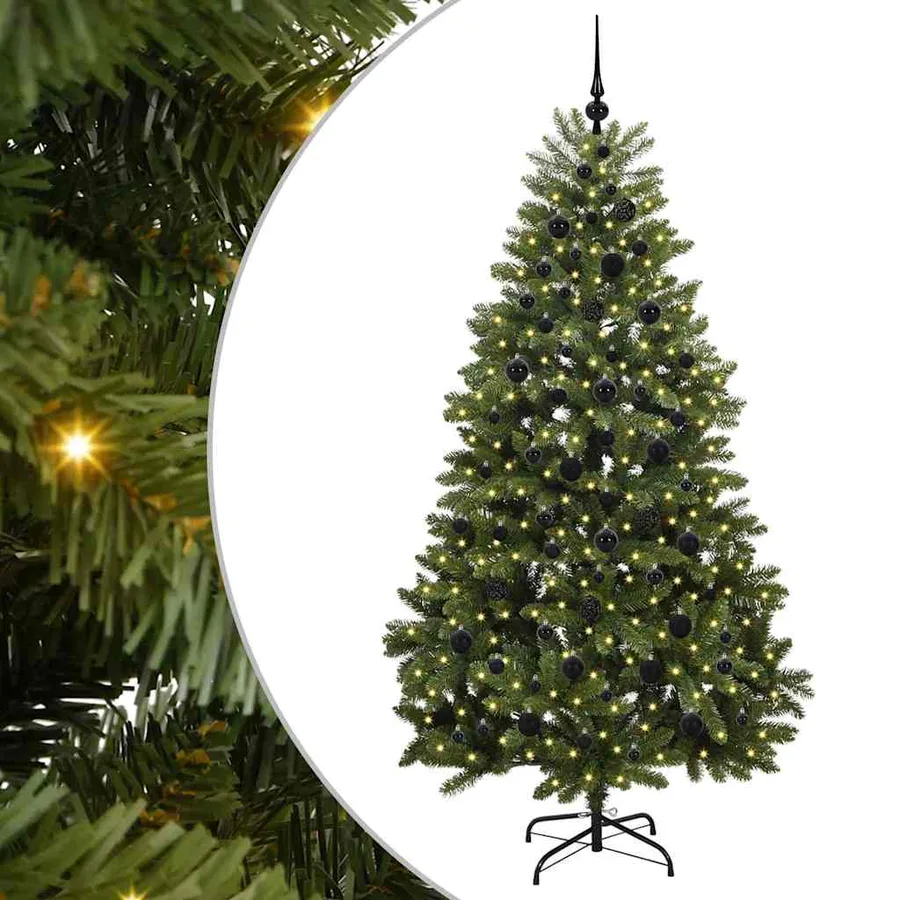 Sapin de Noël artificiel avec 300 LED Vert 210 cm PVC et métal - 2