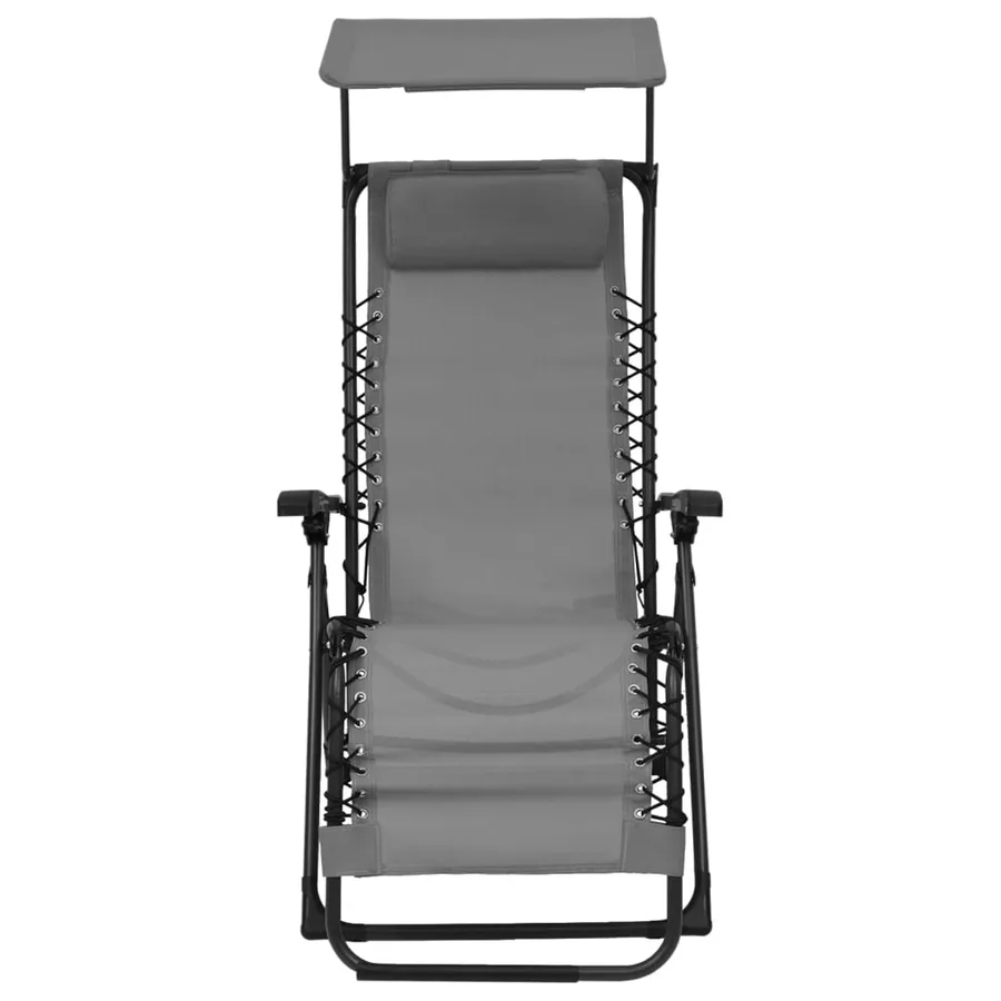 Chaise pliable de terrasse Noir Textilène - 10
