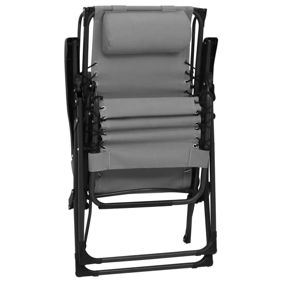 Chaise pliable de terrasse Noir Textilène - 16