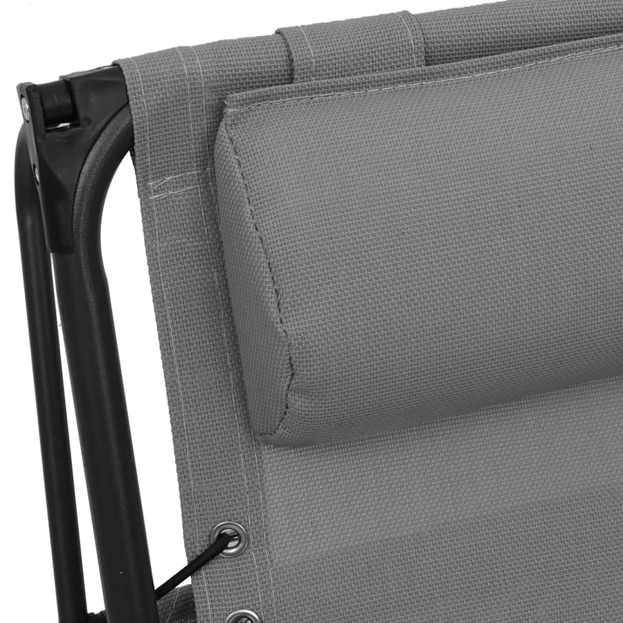 Chaise pliable de terrasse Noir Textilène - 18