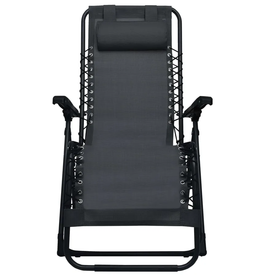 Chaise pliable de terrasse Noir Textilène - 2