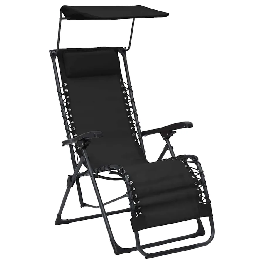 Chaise pliable de terrasse Noir Textilène - 20