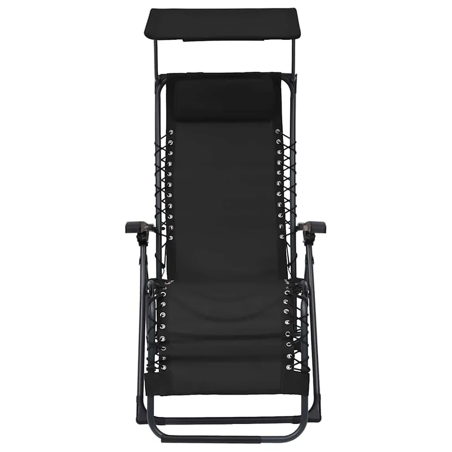 Chaise pliable de terrasse Noir Textilène - 21