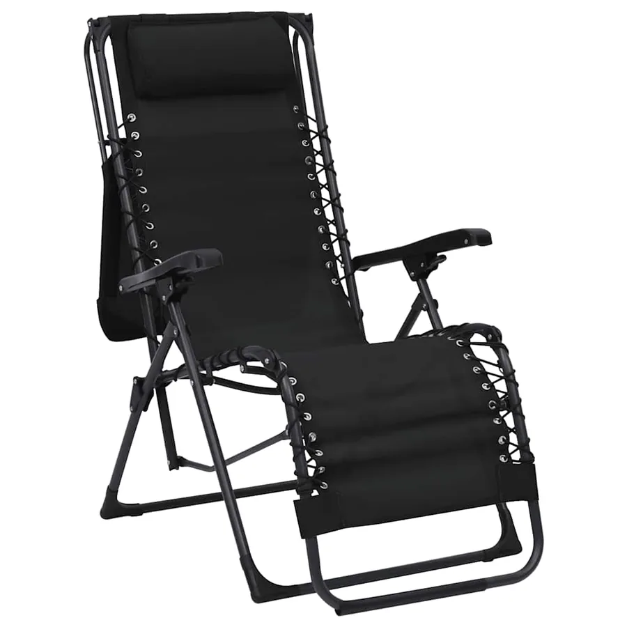 Chaise pliable de terrasse Noir Textilène - 22