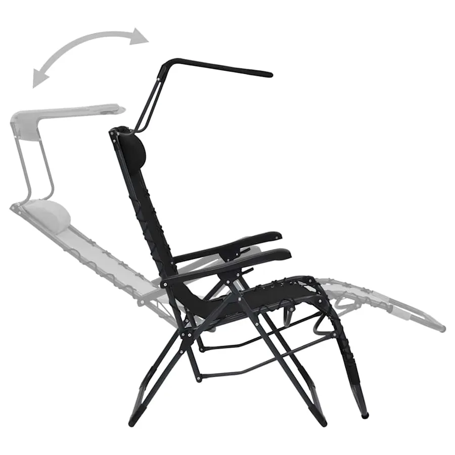 Chaise pliable de terrasse Noir Textilène - 23