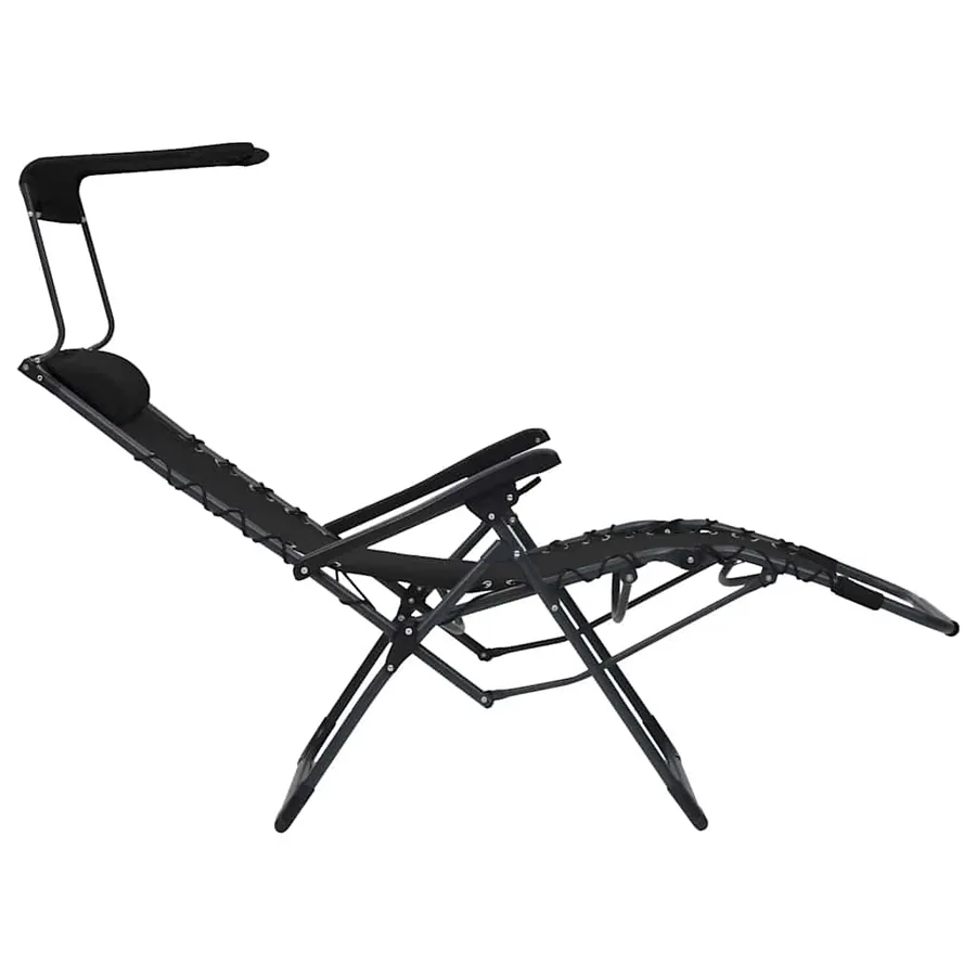 Chaise pliable de terrasse Noir Textilène - 25