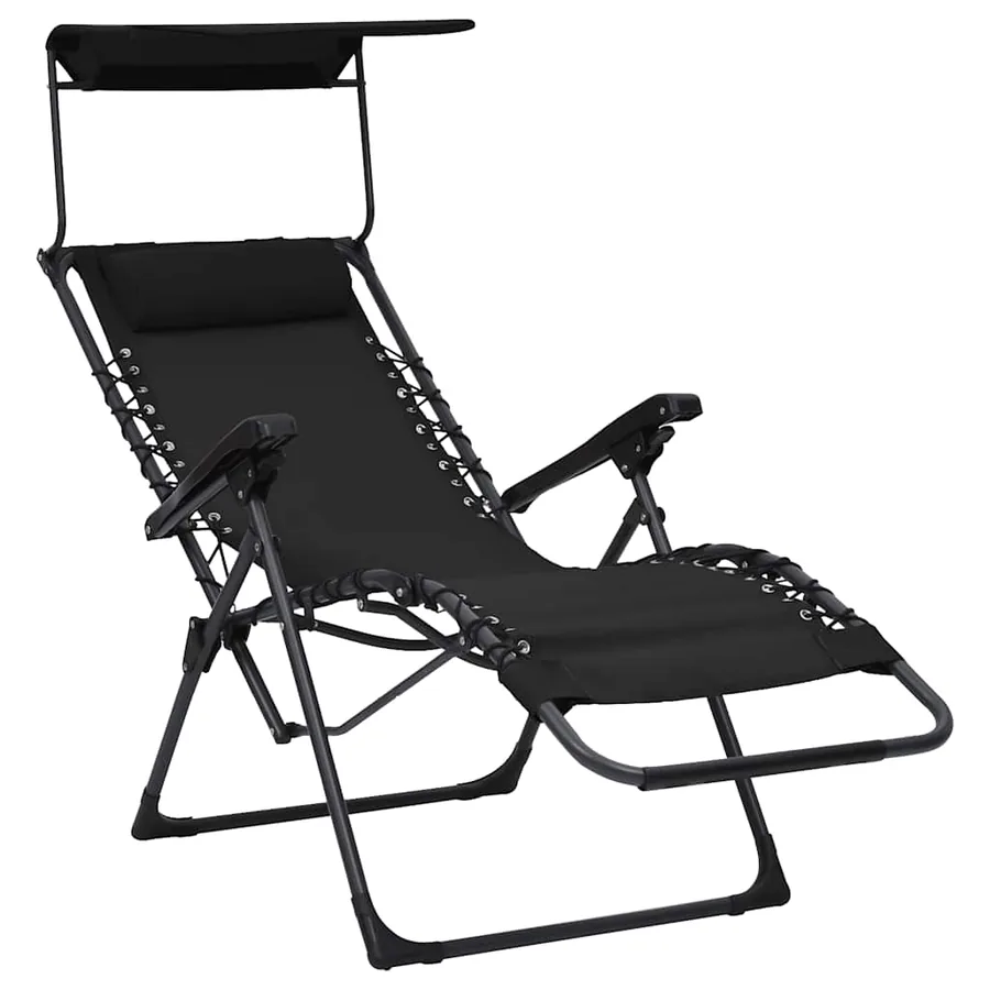 Chaise pliable de terrasse Noir Textilène - 26