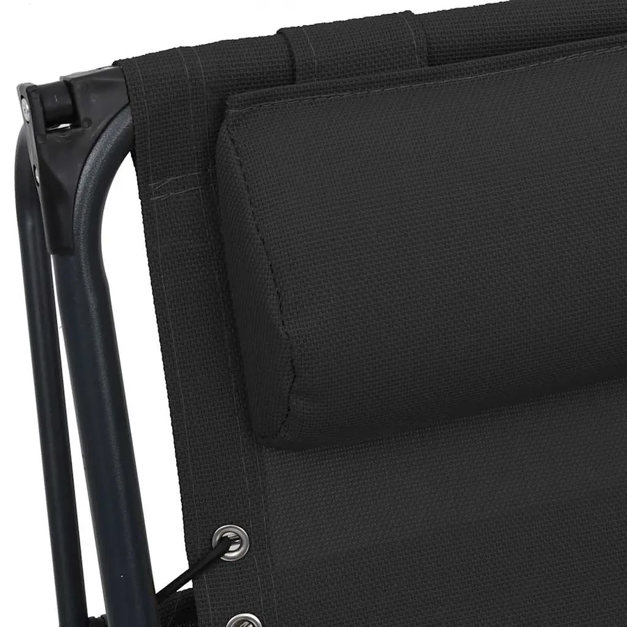 Chaise pliable de terrasse Noir Textilène - 29