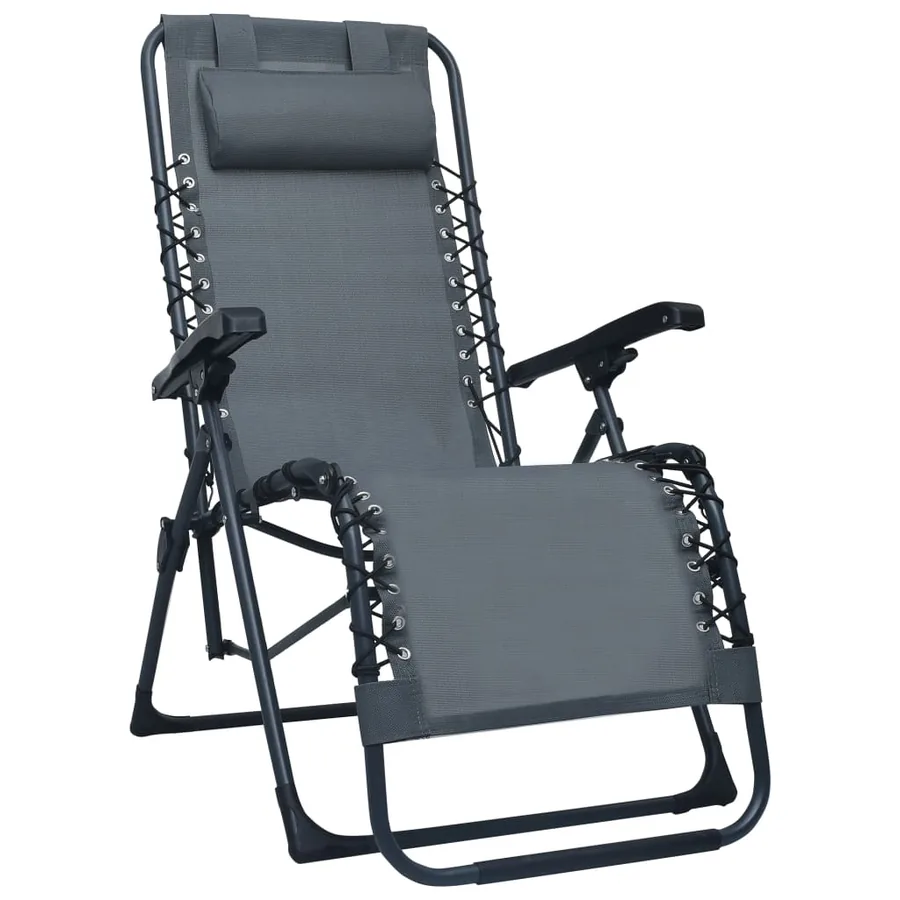 Chaise pliable de terrasse Noir Textilène - 31