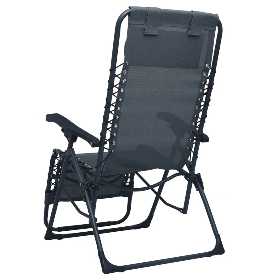 Chaise pliable de terrasse Noir Textilène - 34