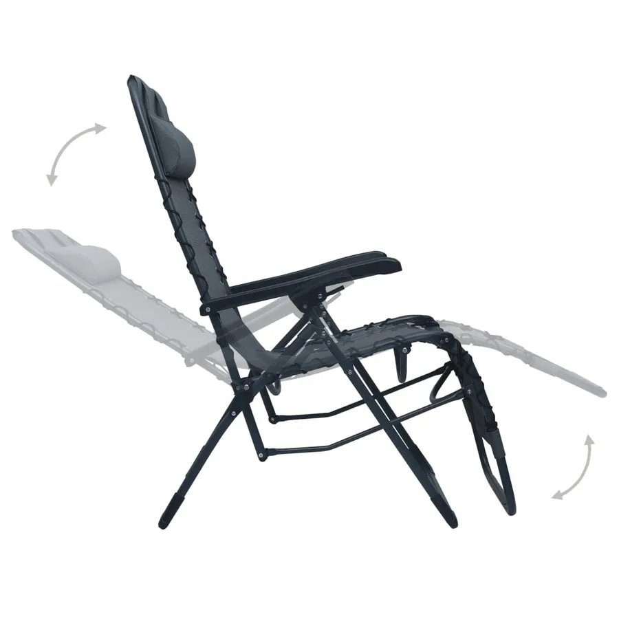 Chaise pliable de terrasse Noir Textilène - 36