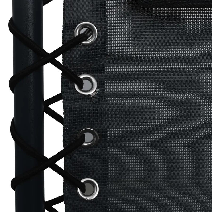 Chaise pliable de terrasse Noir Textilène - 7