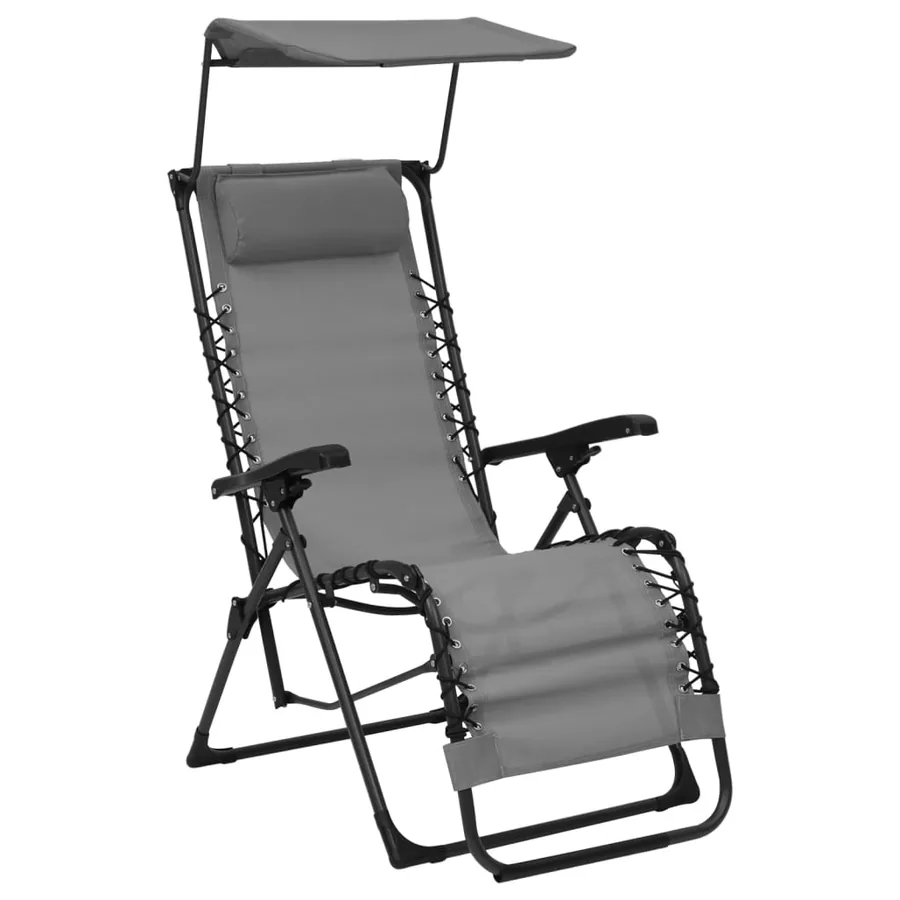Chaise pliable de terrasse Noir Textilène - 9