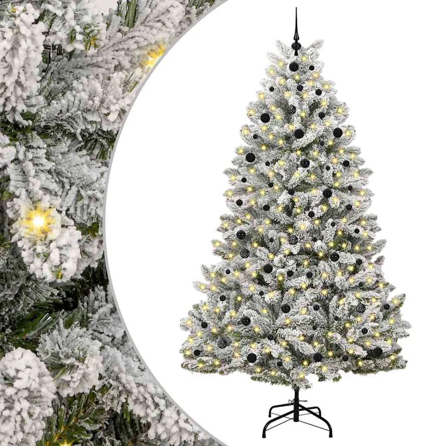 Sapin de Noël artificiel Vert et blanc 240 cm PVC et métal - 2