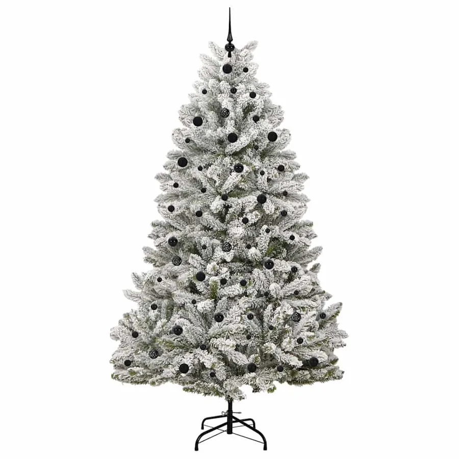 Sapin de Noël artificiel Vert et blanc 240 cm PVC et métal - 4