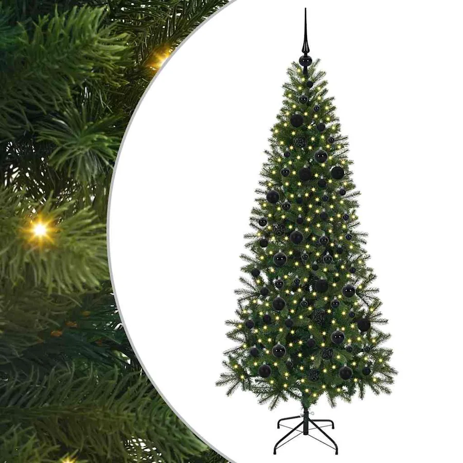 Sapin de Noël artificiel avec 300 LED Vert 180 cm PE et PVC - 2