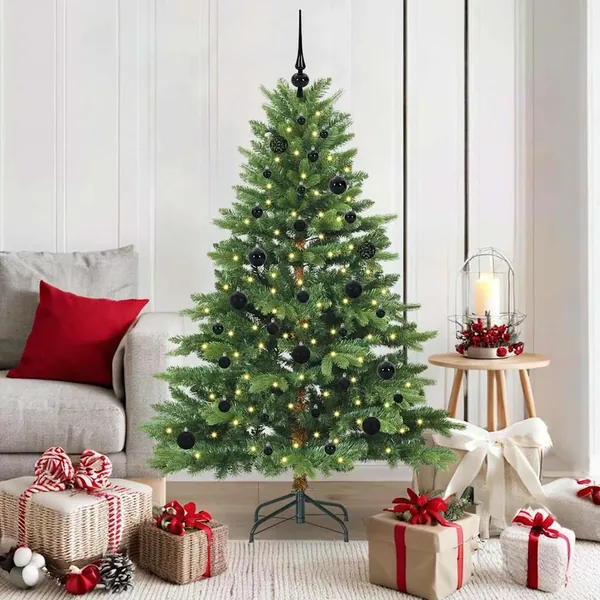 Sapin de Noël artificiel avec 150 LED Vert 150 cm PE et PVC