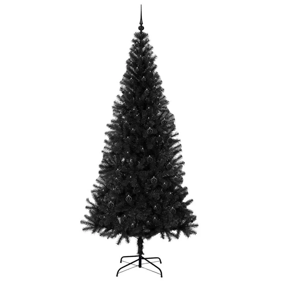 Sapin de Noël avec 300 LED avec support Noir 240 cm PVC - 4