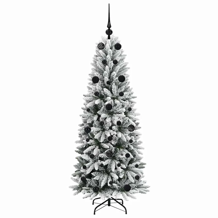Sapin de Noël artificiel avec 150 LED avec support Blanc 150 cm - 4