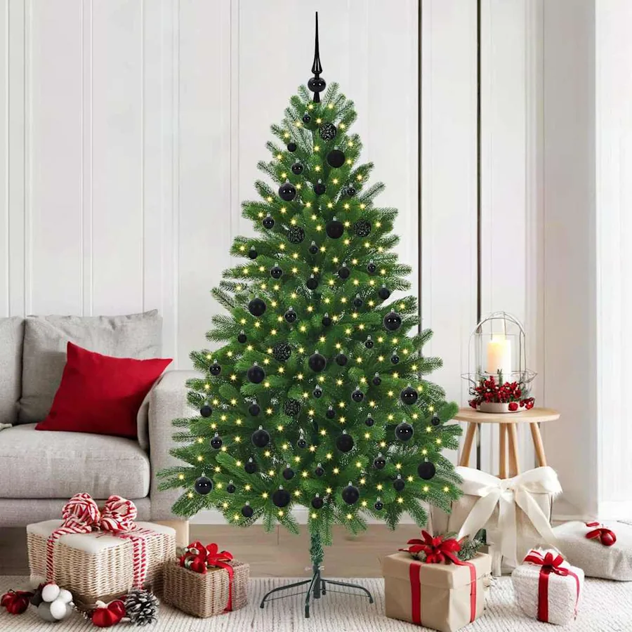 Sapin de Noël avec 300 LED avec support Vert 180 cm PE