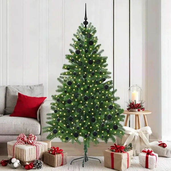 Sapin de Noël avec 300 LED avec support Vert 180 cm PE